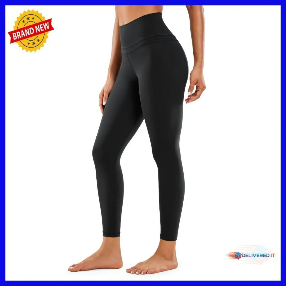 High Waist Yoga Leggings 25'' - Buttery Soft Workout Pants with Pocket